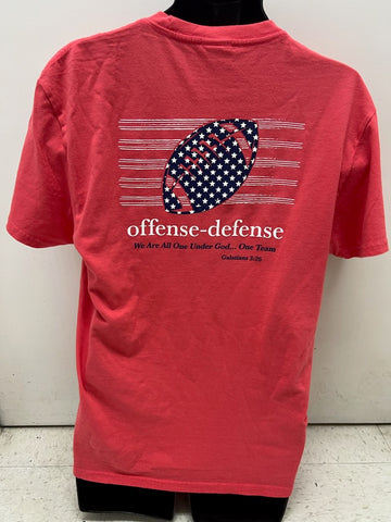 O-D Garment Washed Red Patriotic Football Tee