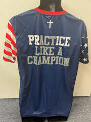 Stars and Stripes Practice Like a Champion Sublimated Tee