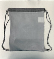 Gray & Teal Drawstring Bag